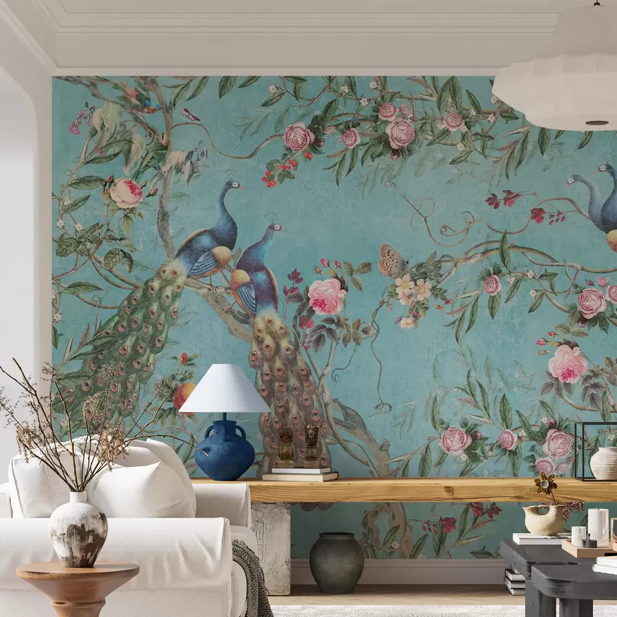 fototapet Pasăre, floare și vertebrat u12428