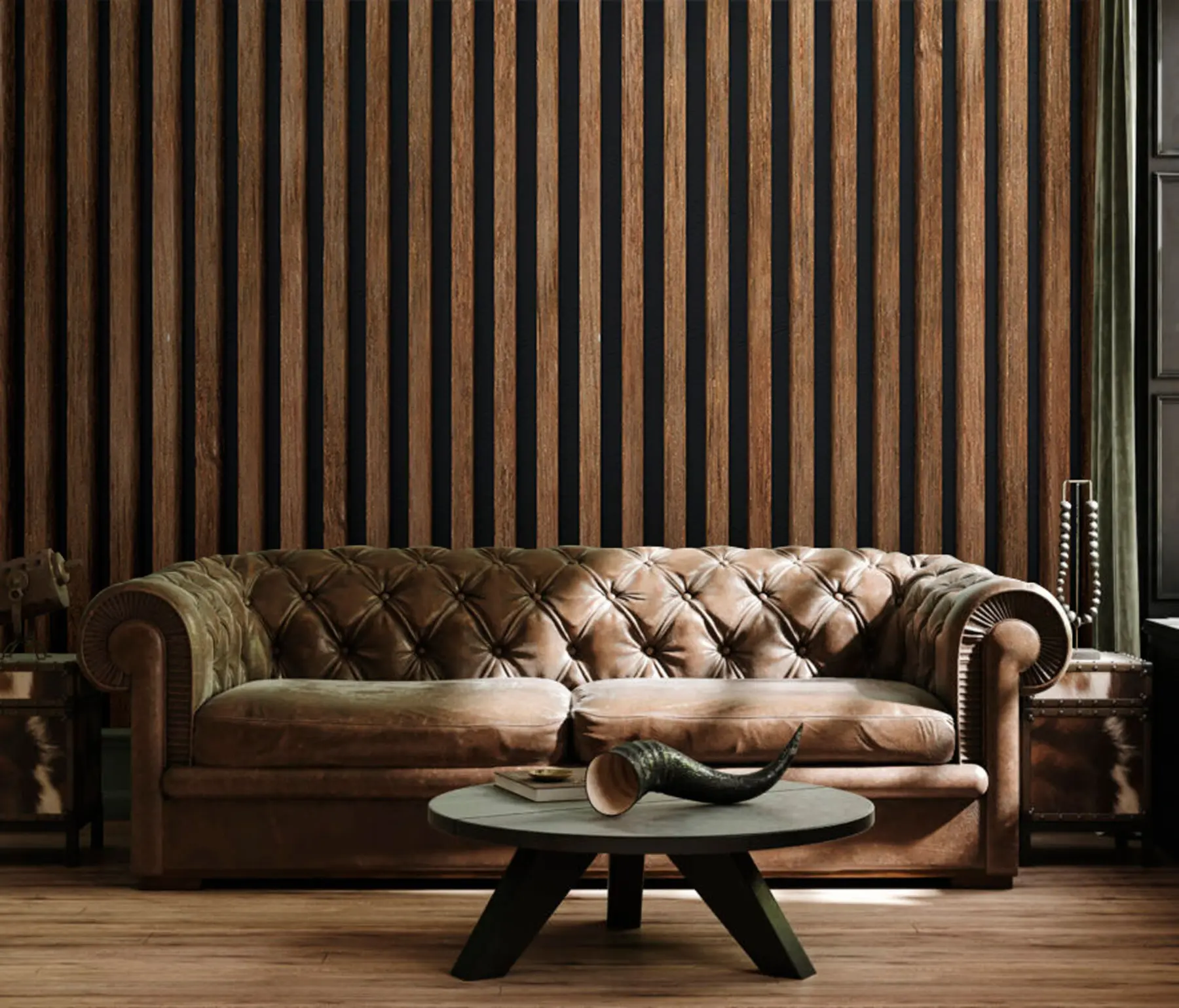 fototapet Grinzi de lemn pe un fundal întunecat u73670