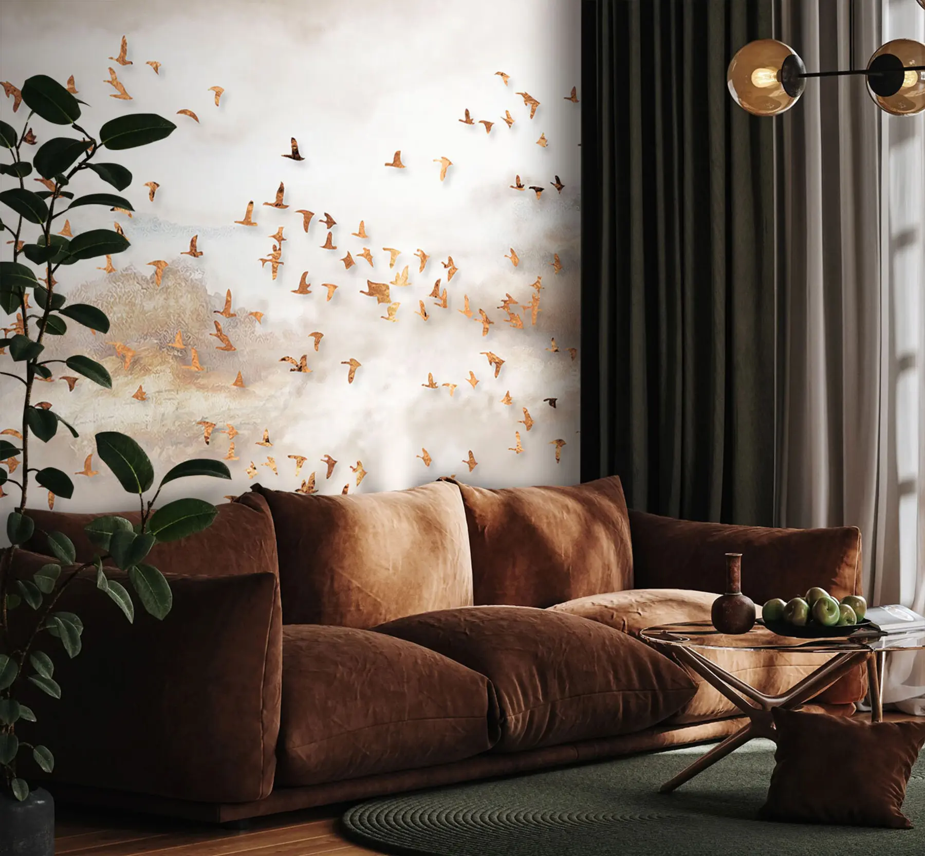 fototapet Stol de păsări în munți u93537