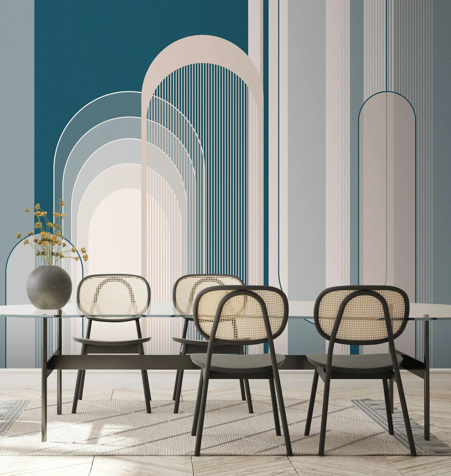 fototapet Compoziție abstractă de pereți cu design minimalist u73099