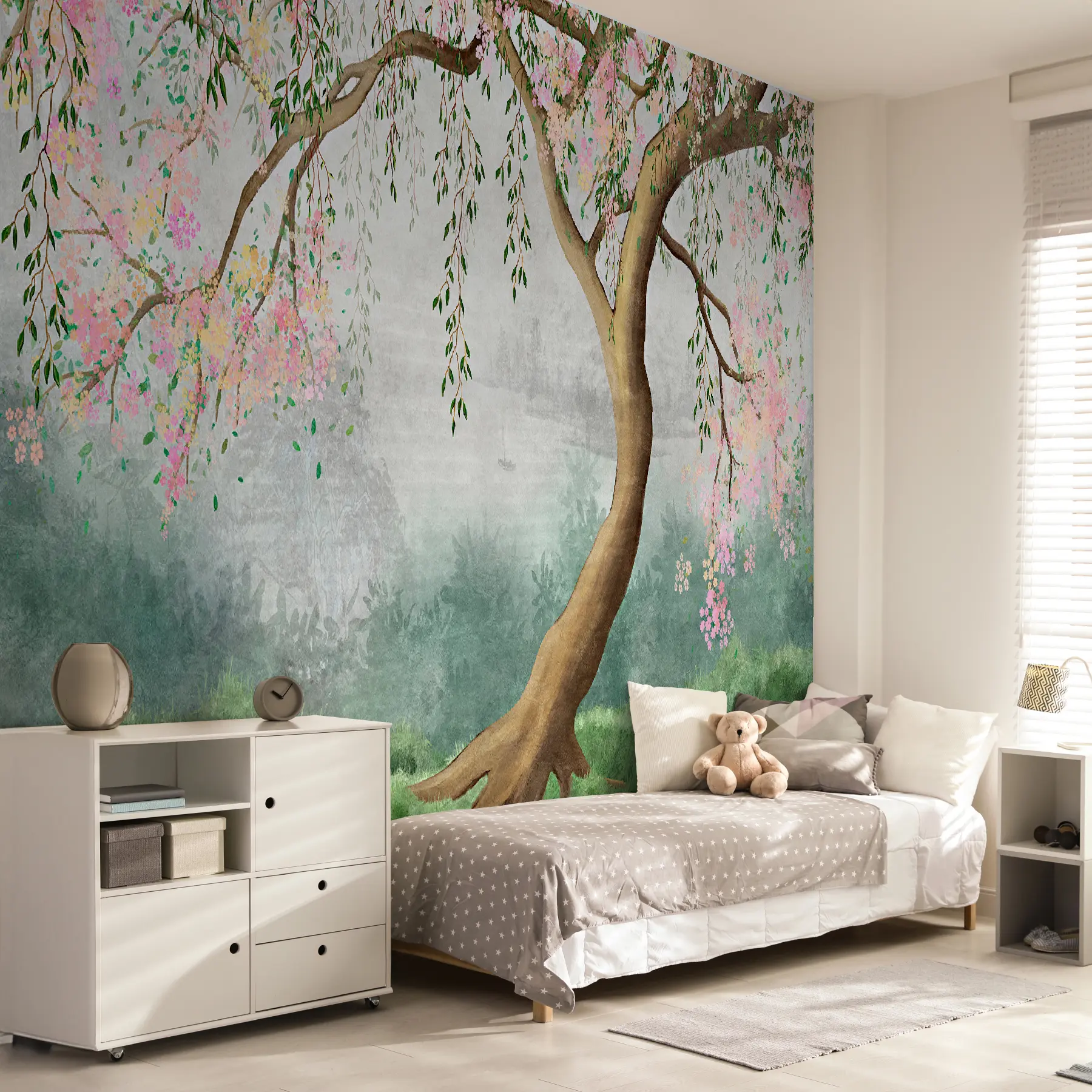 fototapet Copac înflorit pe deal u93587