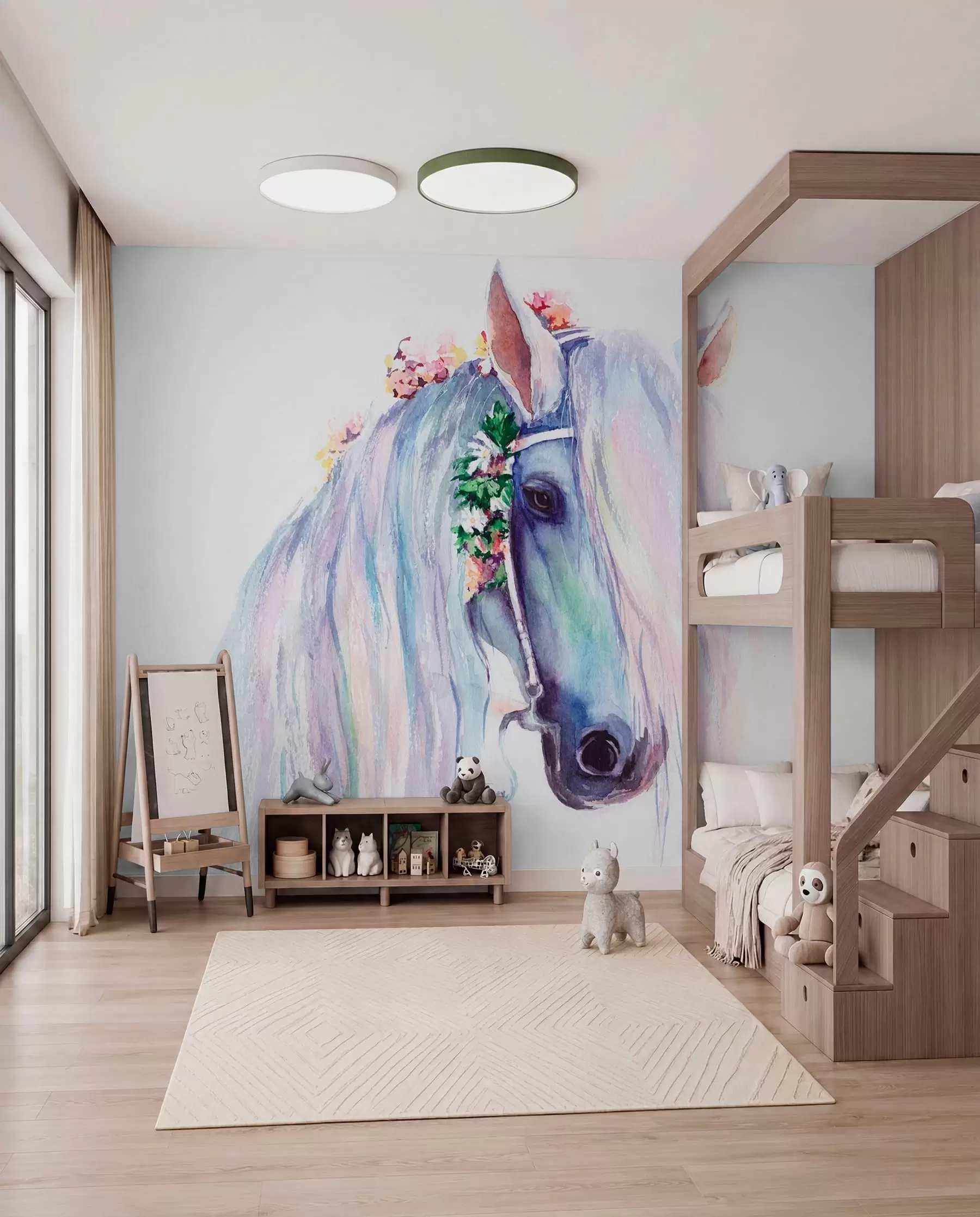fototapet Cal cu o coamă pastel u93591
