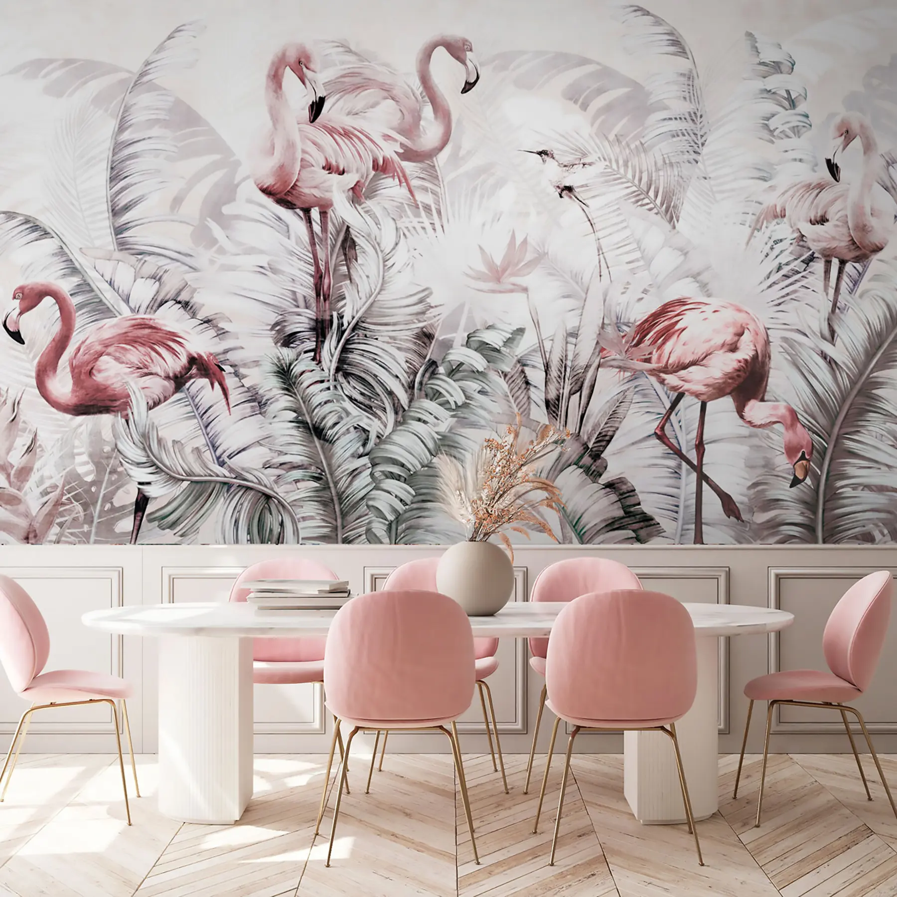 fototapet Flamingo la tropice u73919
