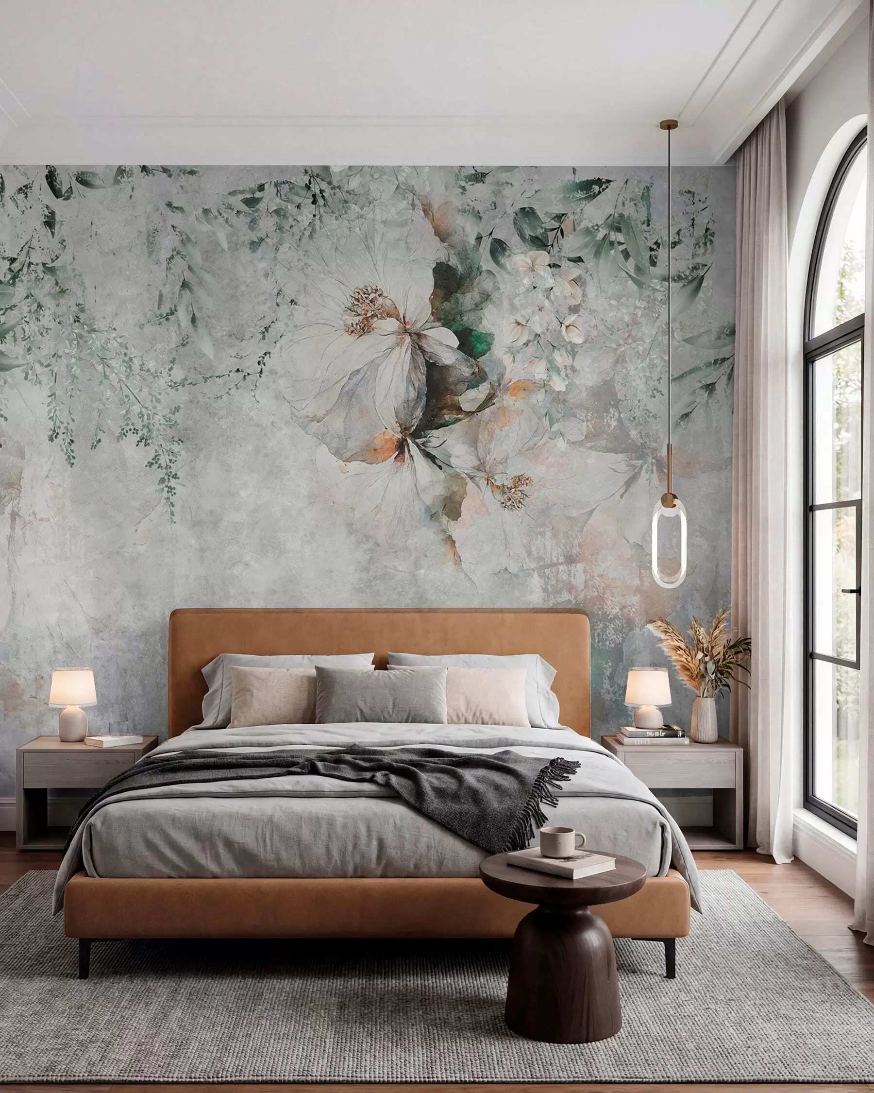 fototapet Floare pe fundal grunge beton u73969