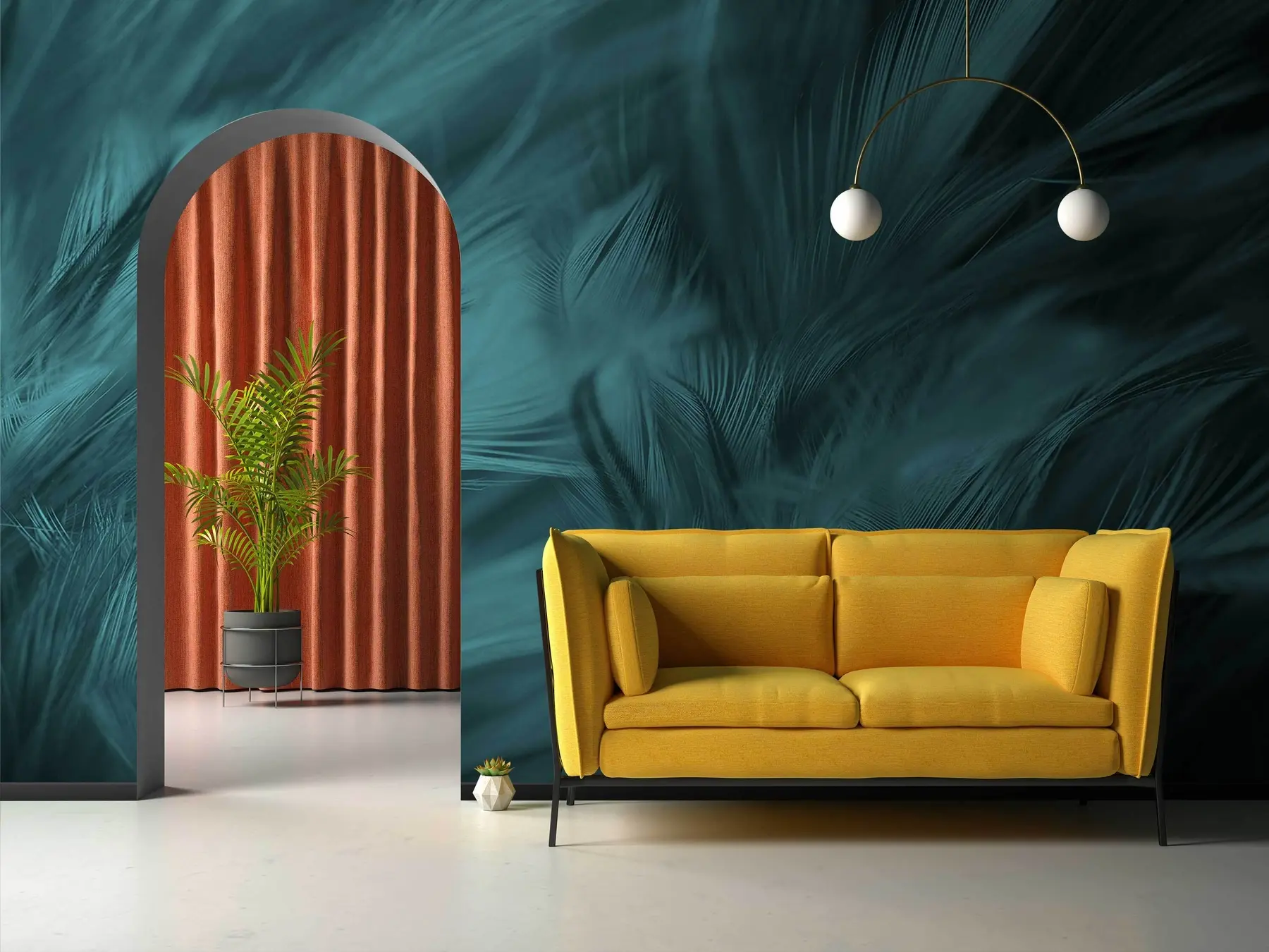 fototapet Pene emerald u73700