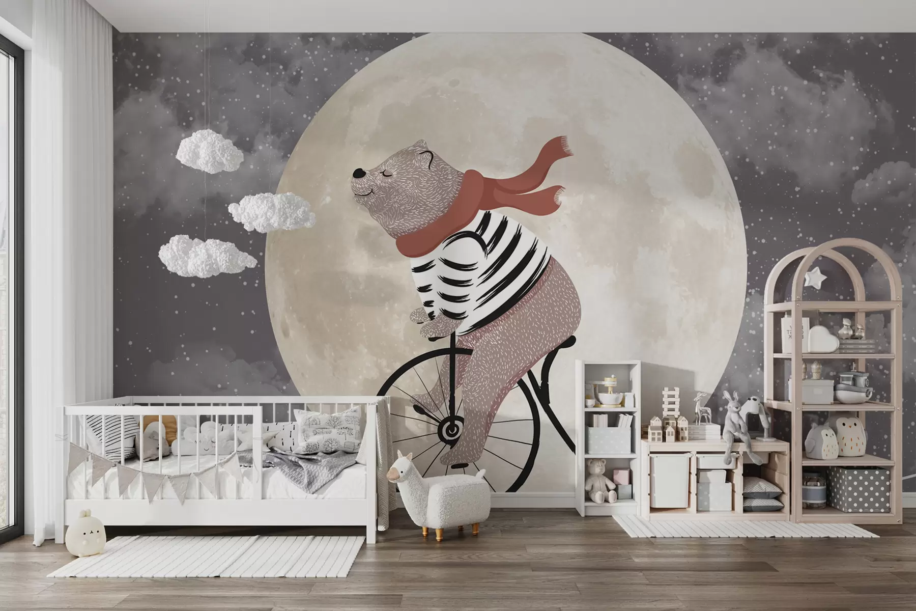 fototapet Un urs de basm pe o bicicletă u74483