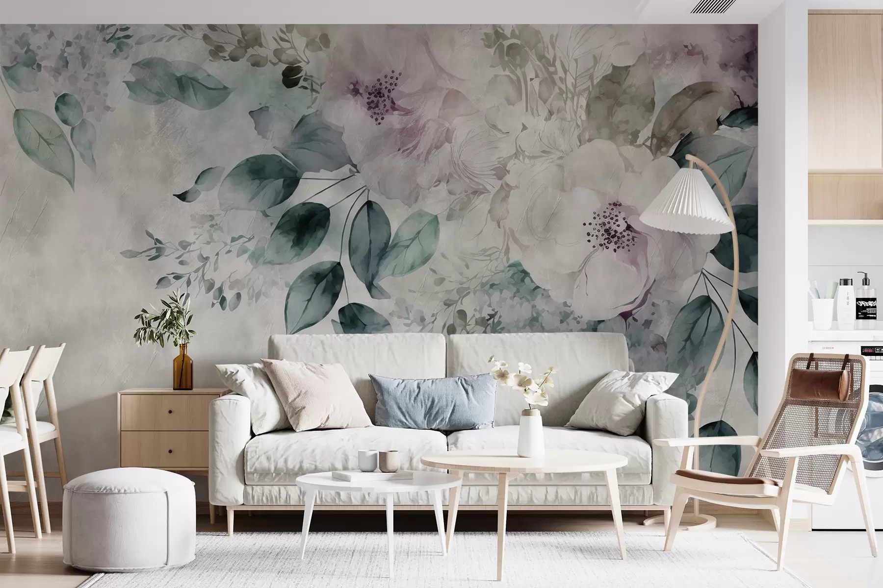 fototapet Delicate flori acuarelă u93940