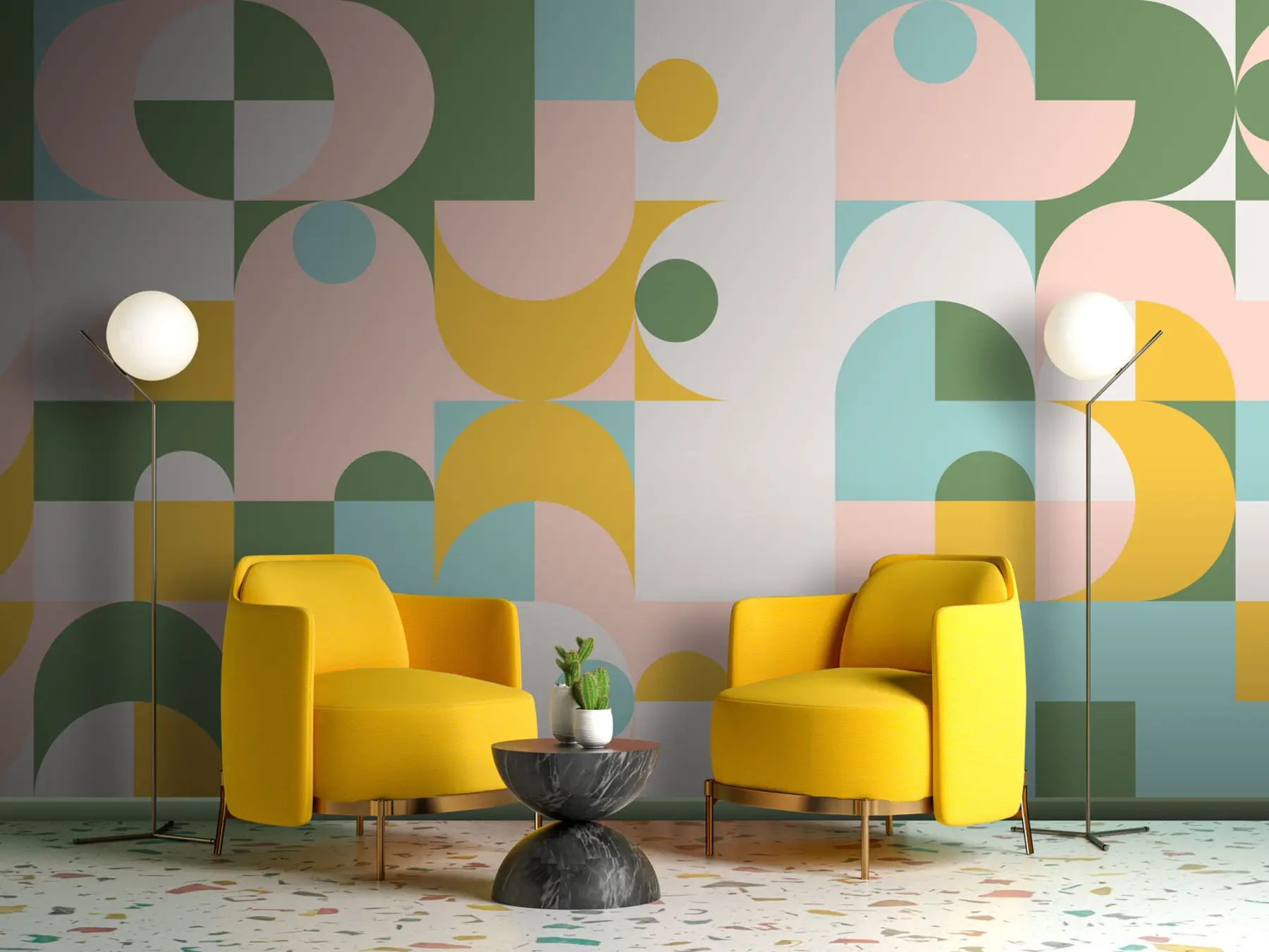 fototapet Wall mural în stil retro, geometrie tapet fotografie u74447