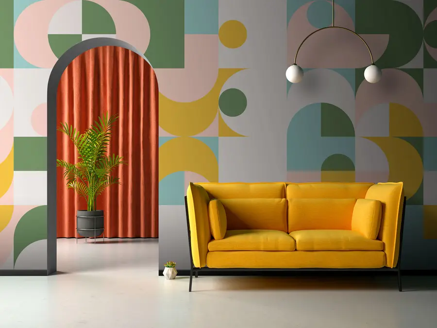 fototapet Wall mural în stil retro, geometrie tapet fotografie u74447