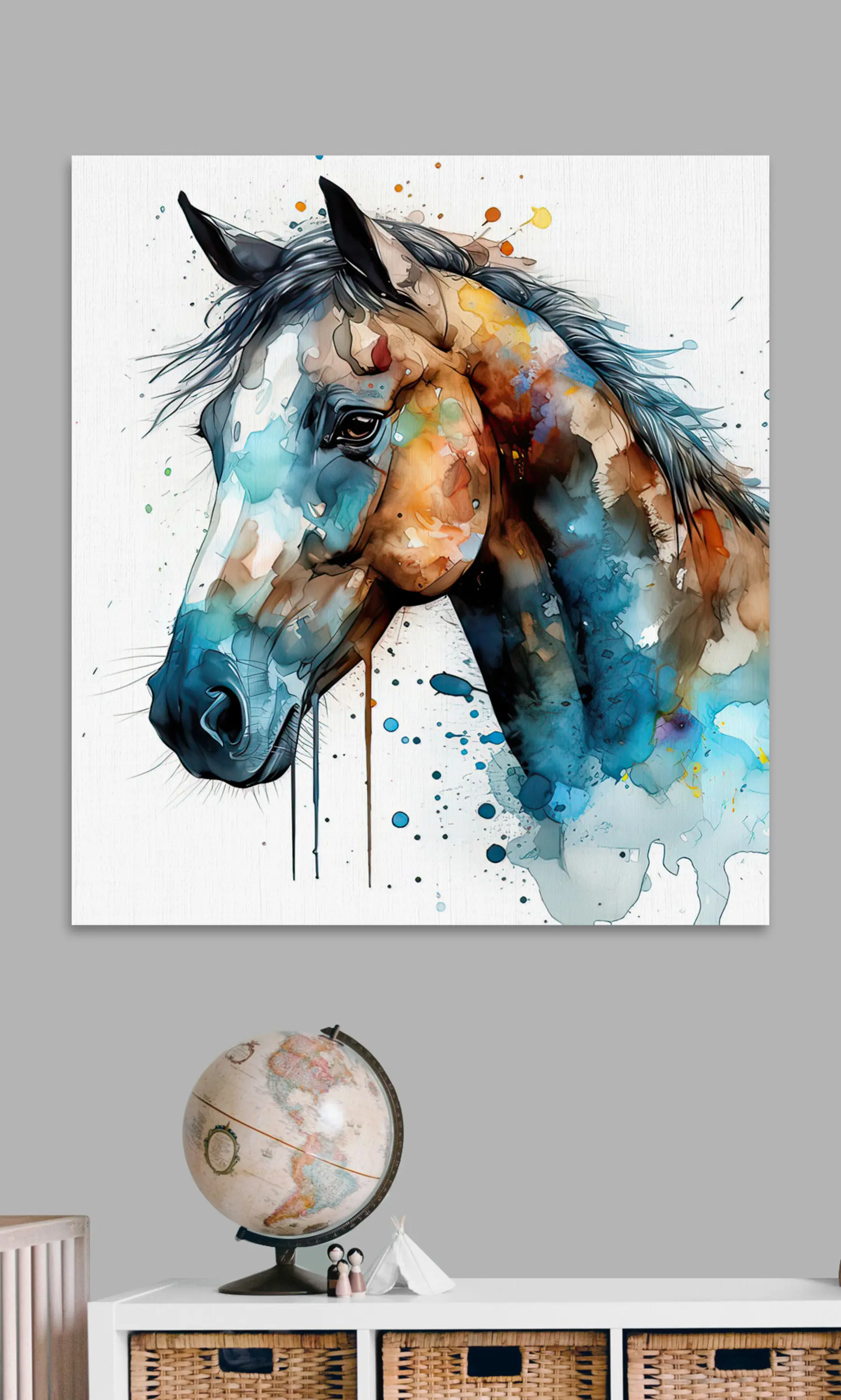 fototapet Cal, vopsea de artă și organism s32323