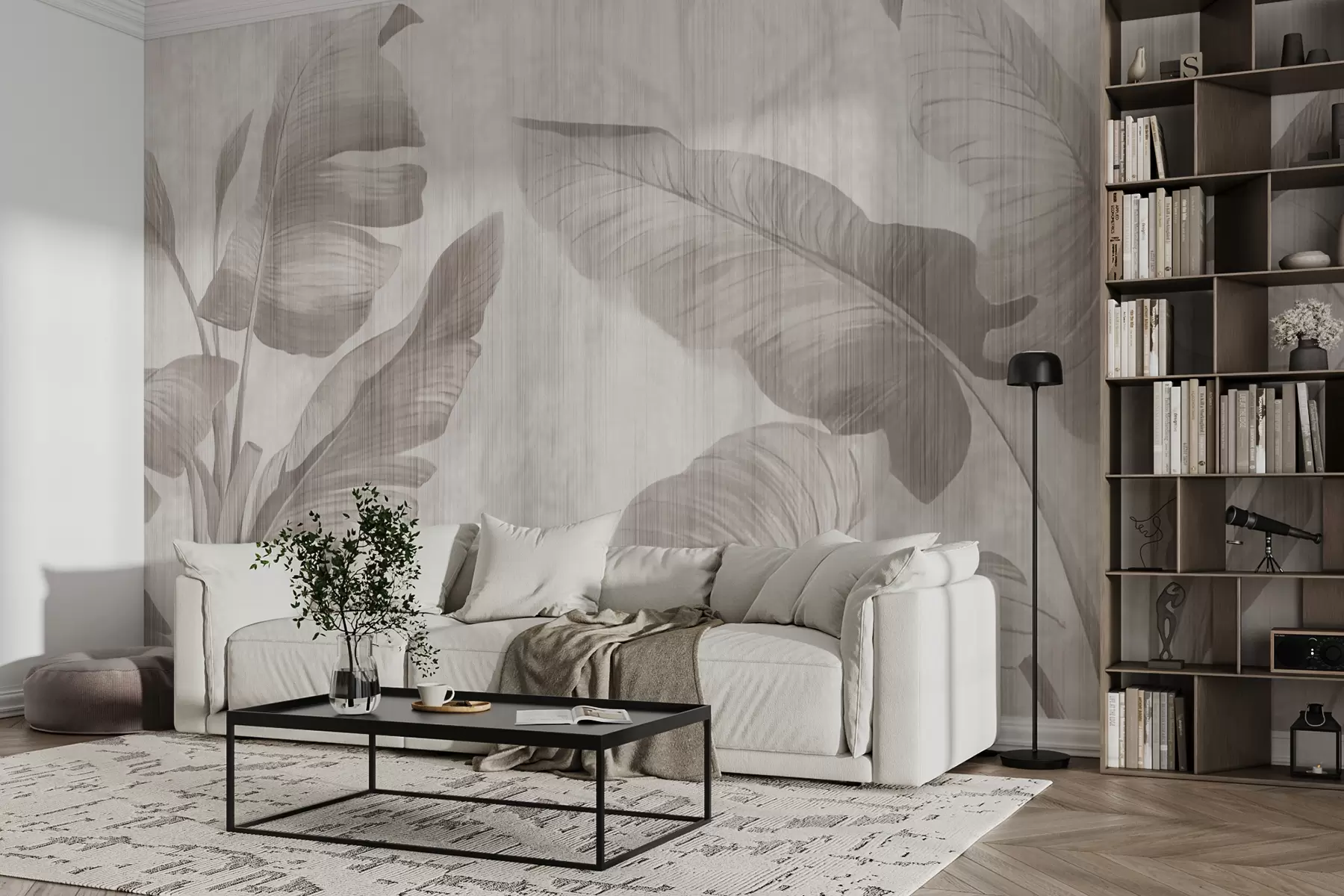 fototapet Frunze tropicale în stil grunge u00299