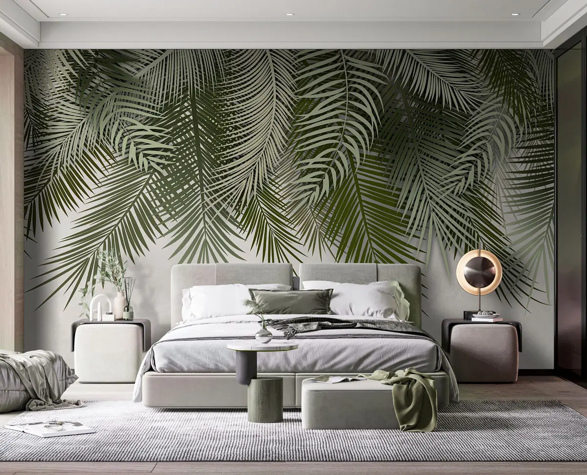 fototapet Ramuri de palmier cu frunze tropicale u94411