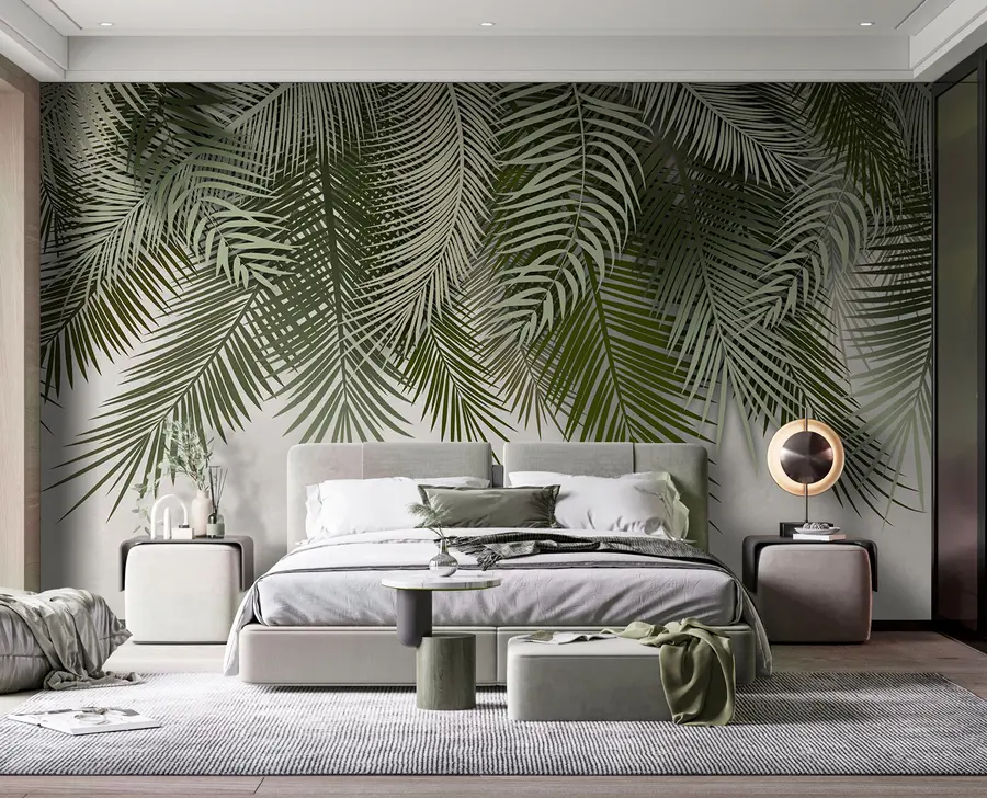 fototapet Ramuri de palmier cu frunze tropicale u94411