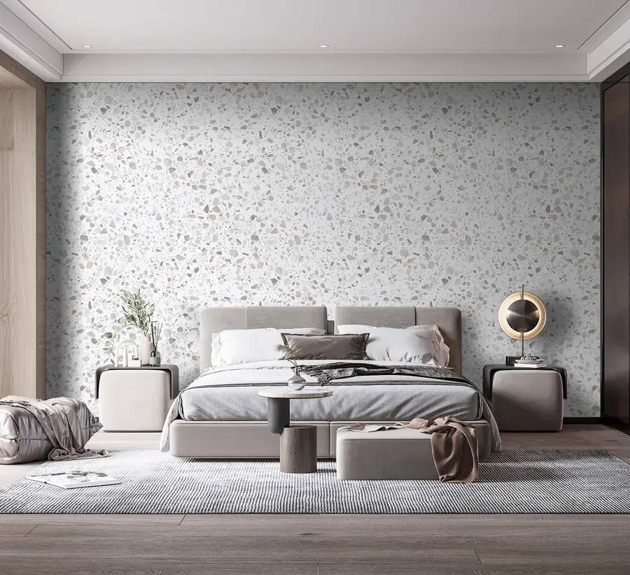 fototapet Plăci terrazzo, mozaic cu pietre naturale, granit, marmură, cuarț, beton u94304