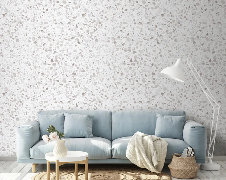 fototapet Plăci terrazzo, mozaic cu pietre naturale, granit, marmură, cuarț, beton u94304