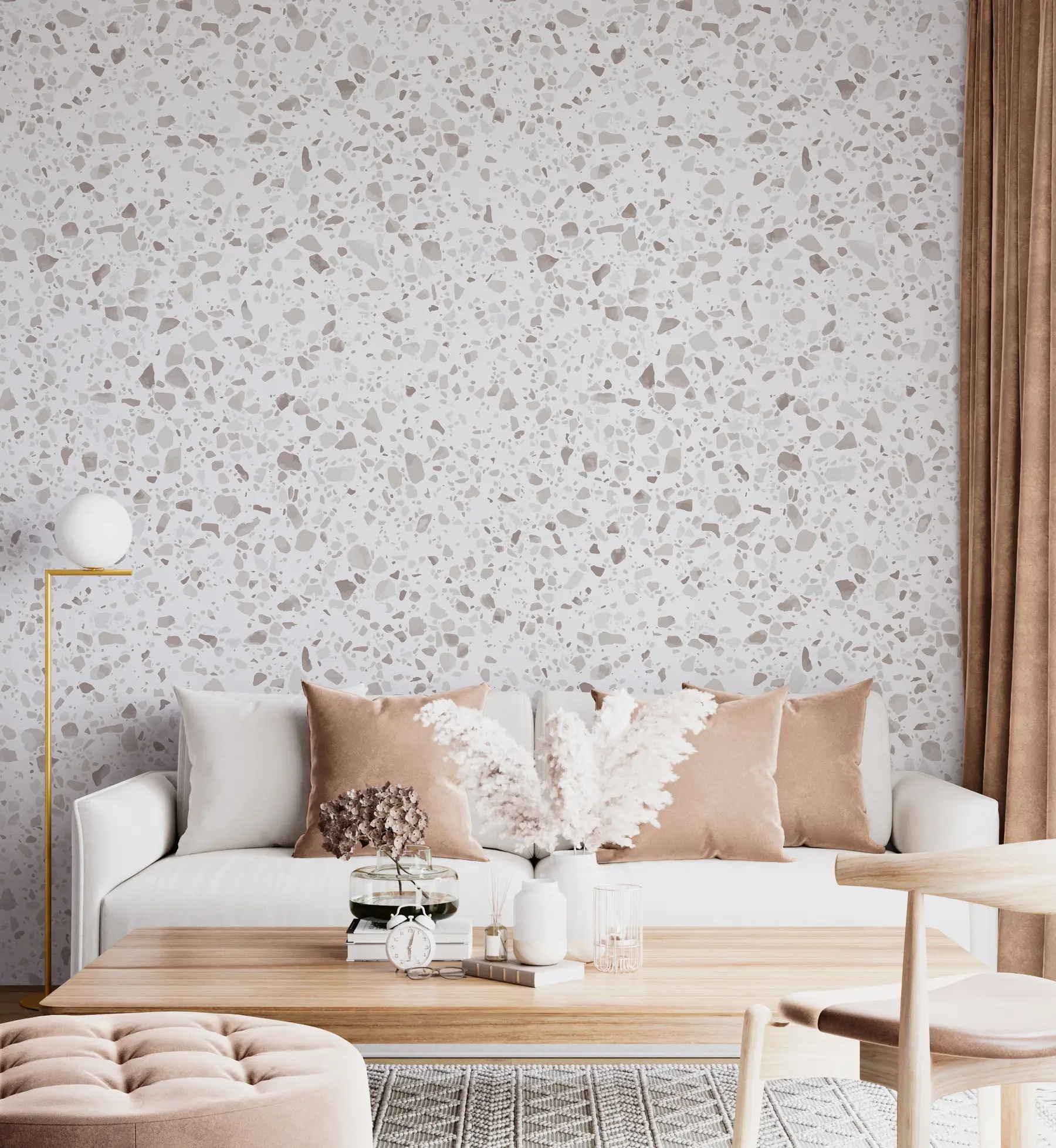 fototapet Plăci terrazzo, mozaic cu pietre naturale, granit, marmură, cuarț, beton u94304