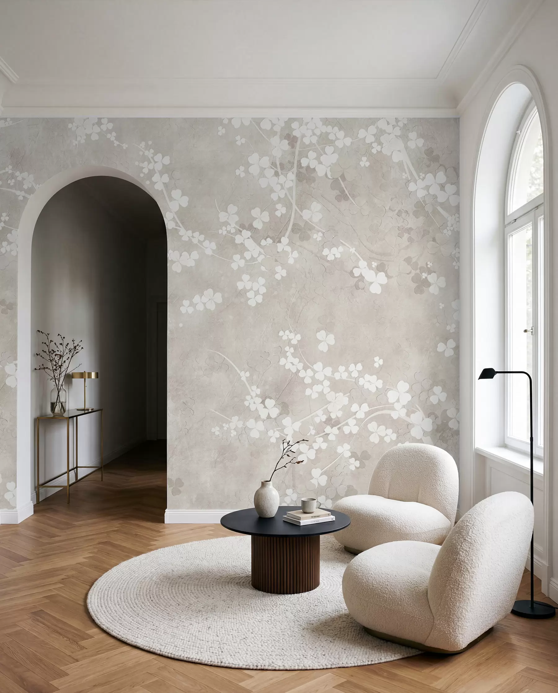 fototapet Ramuri fine cu flori albe u94458