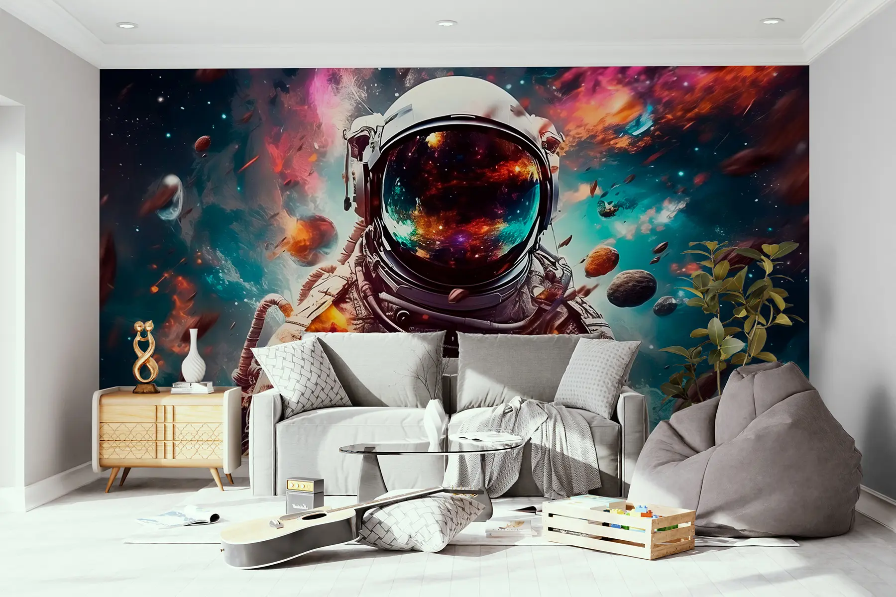 fototapet Cosmonaut pe fundalul universului u95147