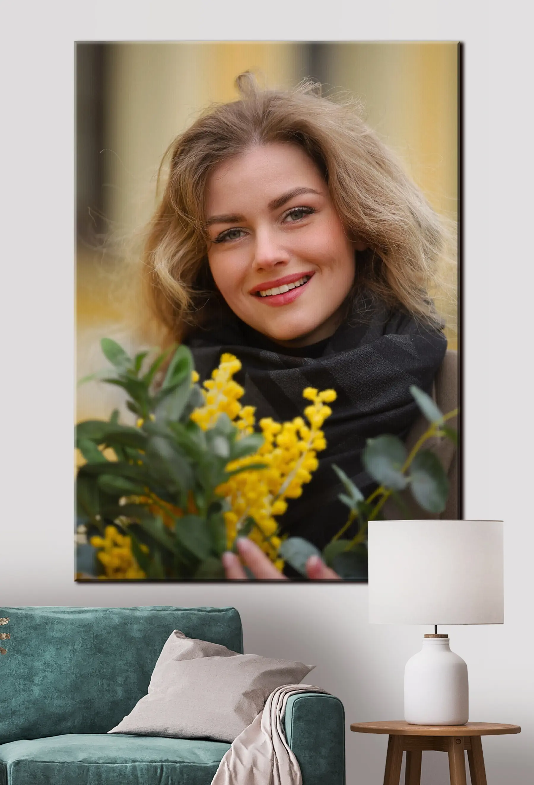 Tablouri Față, zâmbet și plantă s33316