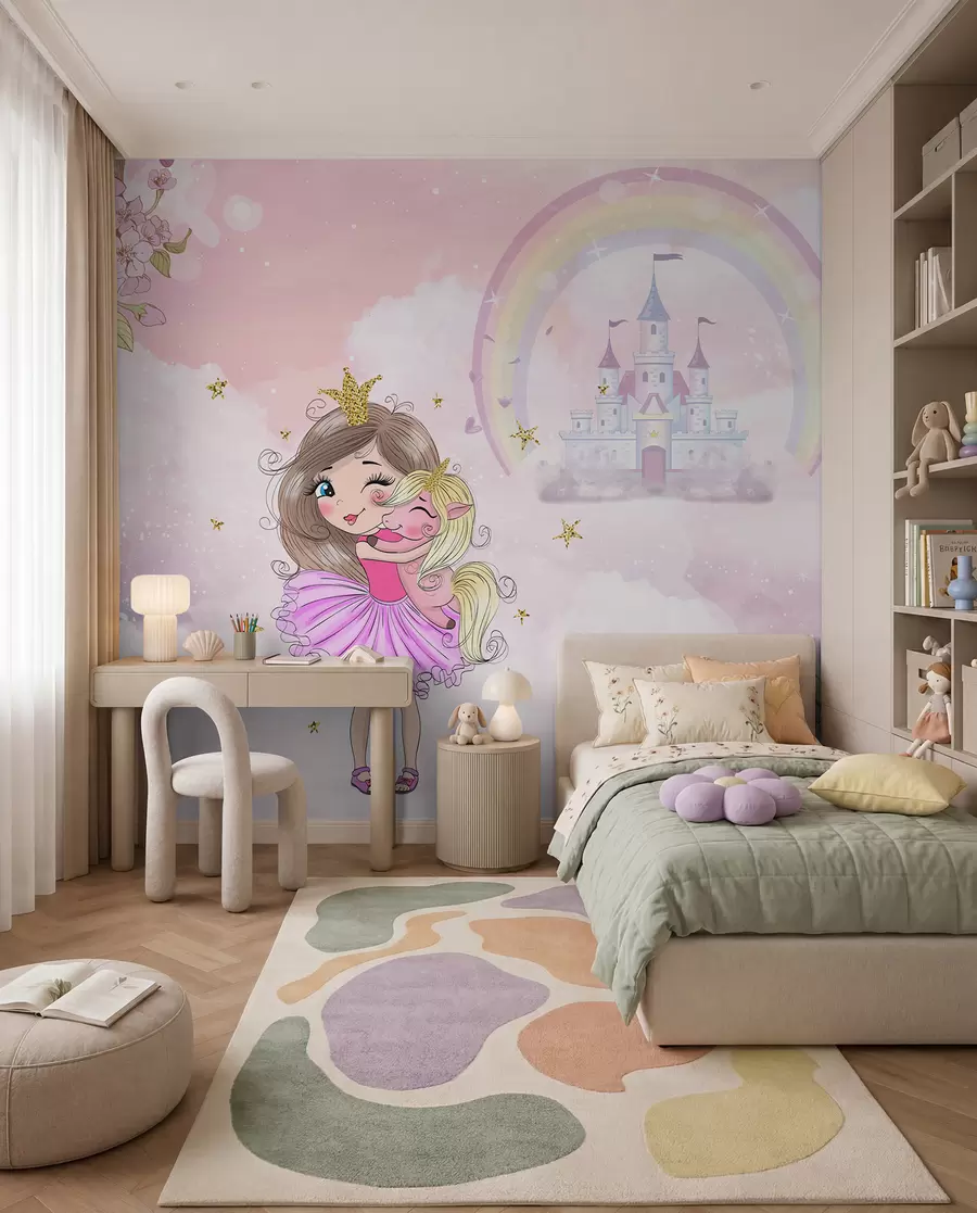 fototapet Prințesa și unicornul ei u95401