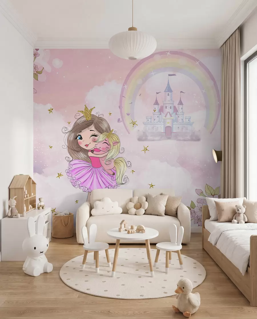fototapet Prințesa și unicornul ei u95401