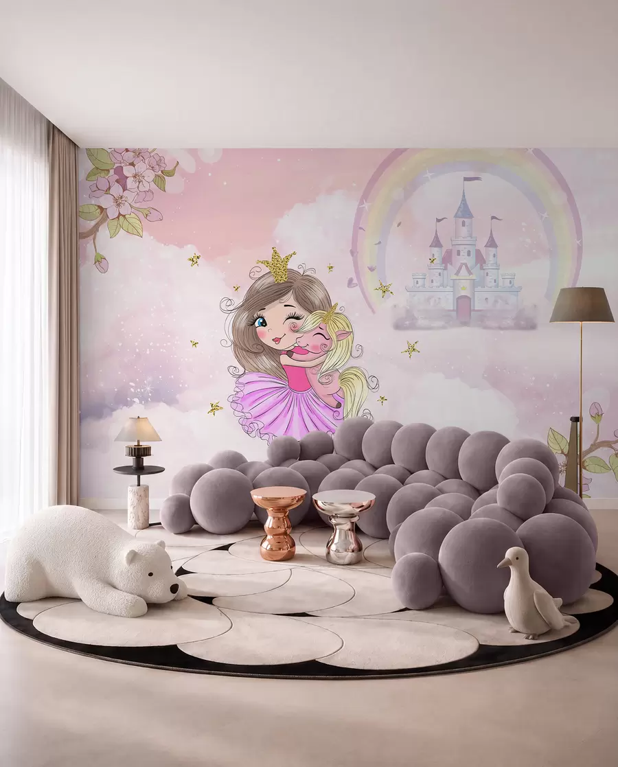 fototapet Prințesa și unicornul ei u95401