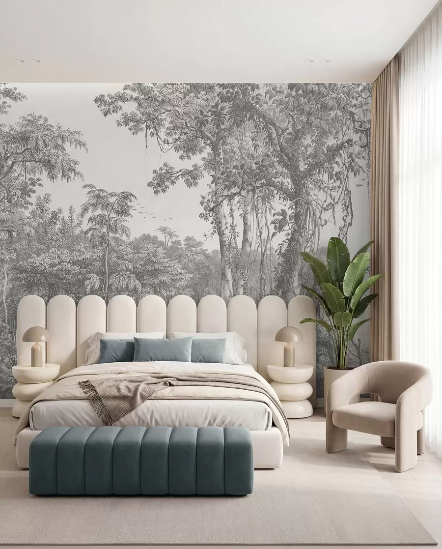 fototapet Peisaj forestier cu stil de epocă u95795