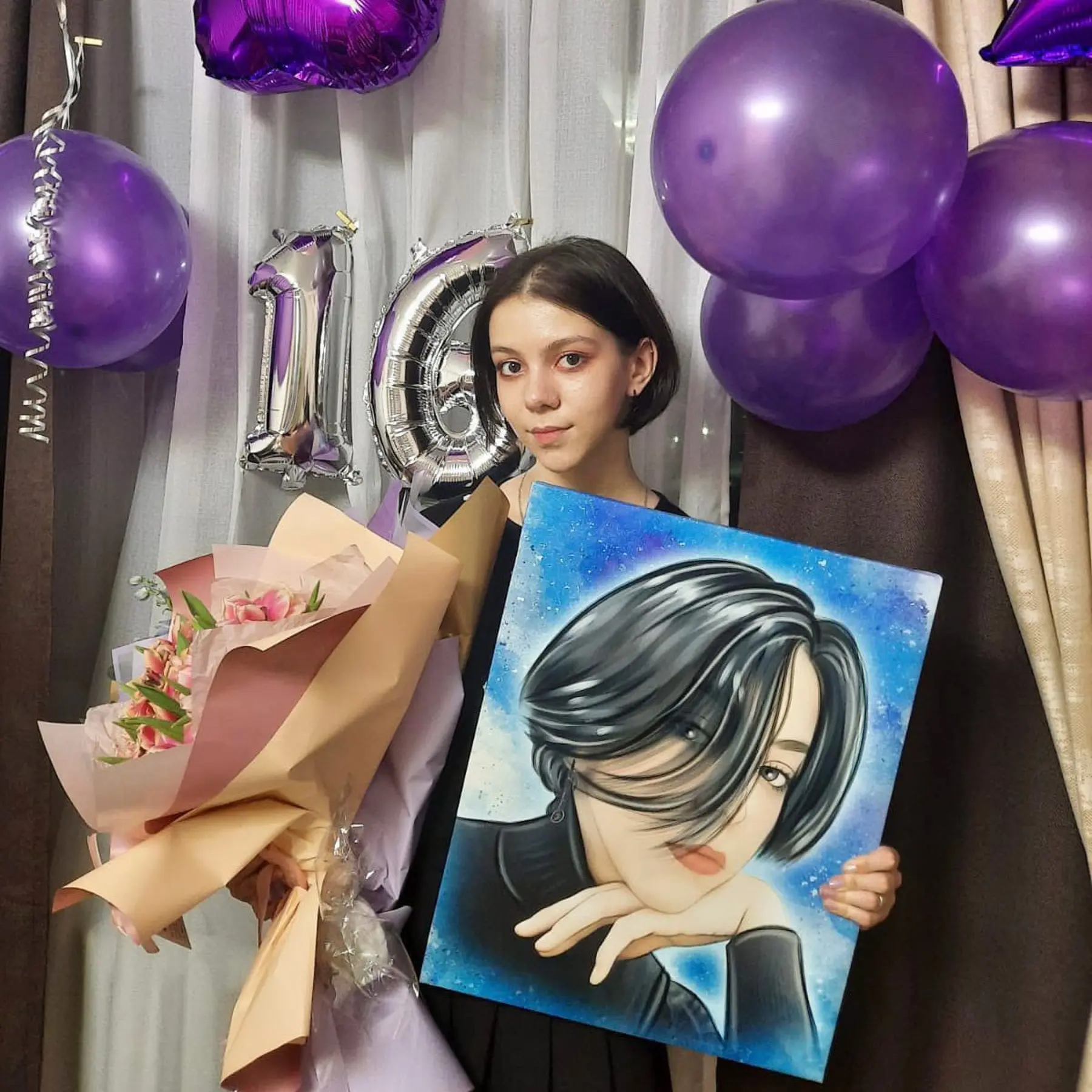 Tablouri Coafura, violet si albastru s34673