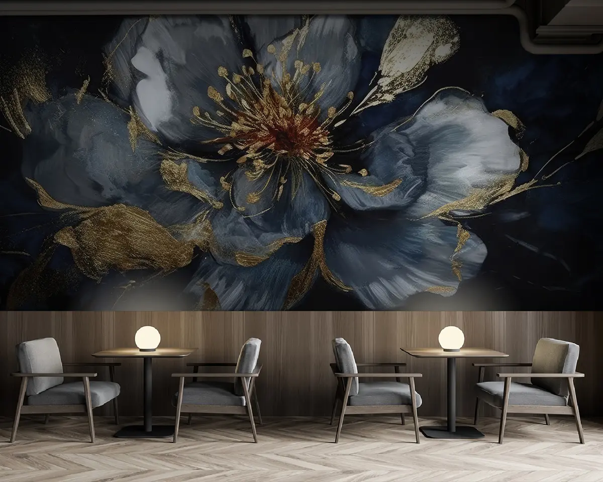 fototapet Floare mare albastră cu vene u95657