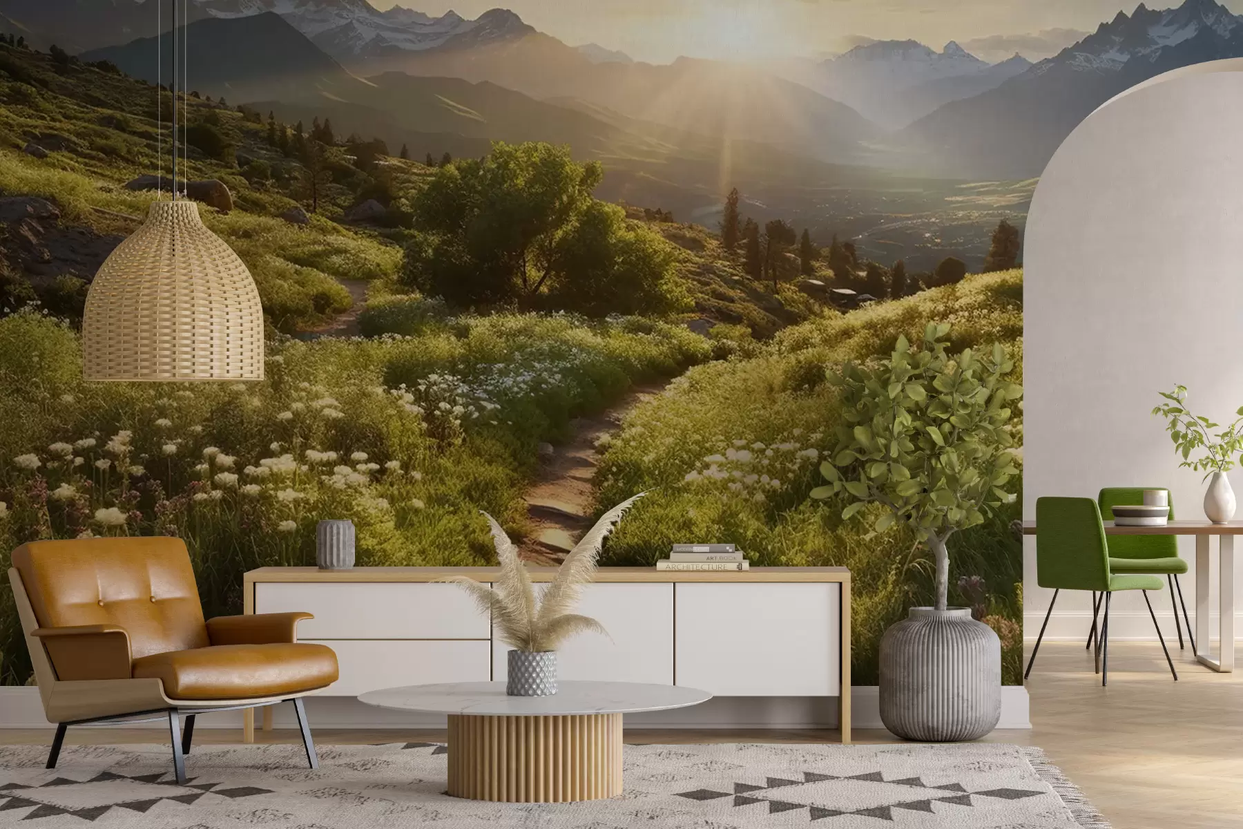 fototapet Peisaj montan apus de soare u96209