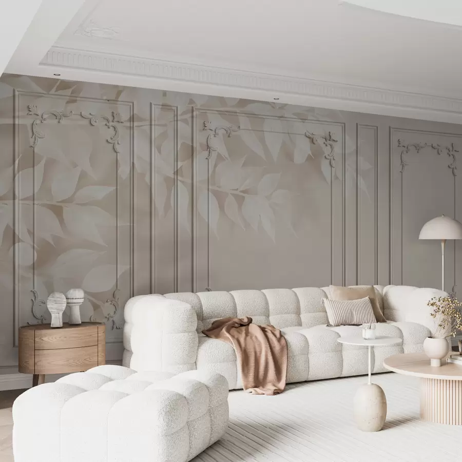 fototapet Panouri clasice englezești Boiserie cu frunze u96165