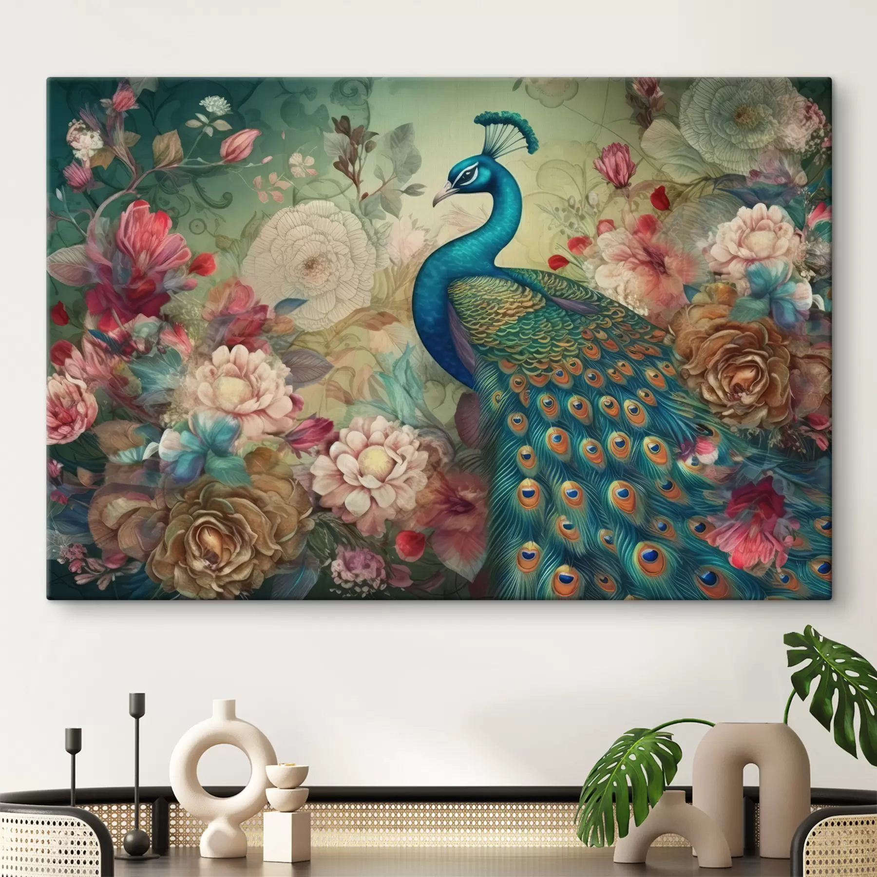 fototapet PAW în flori de stil vintage s34869