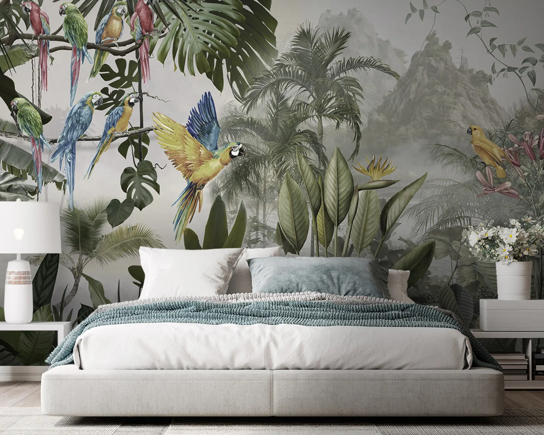 fototapet Papagali în pădurea tropicală u95693