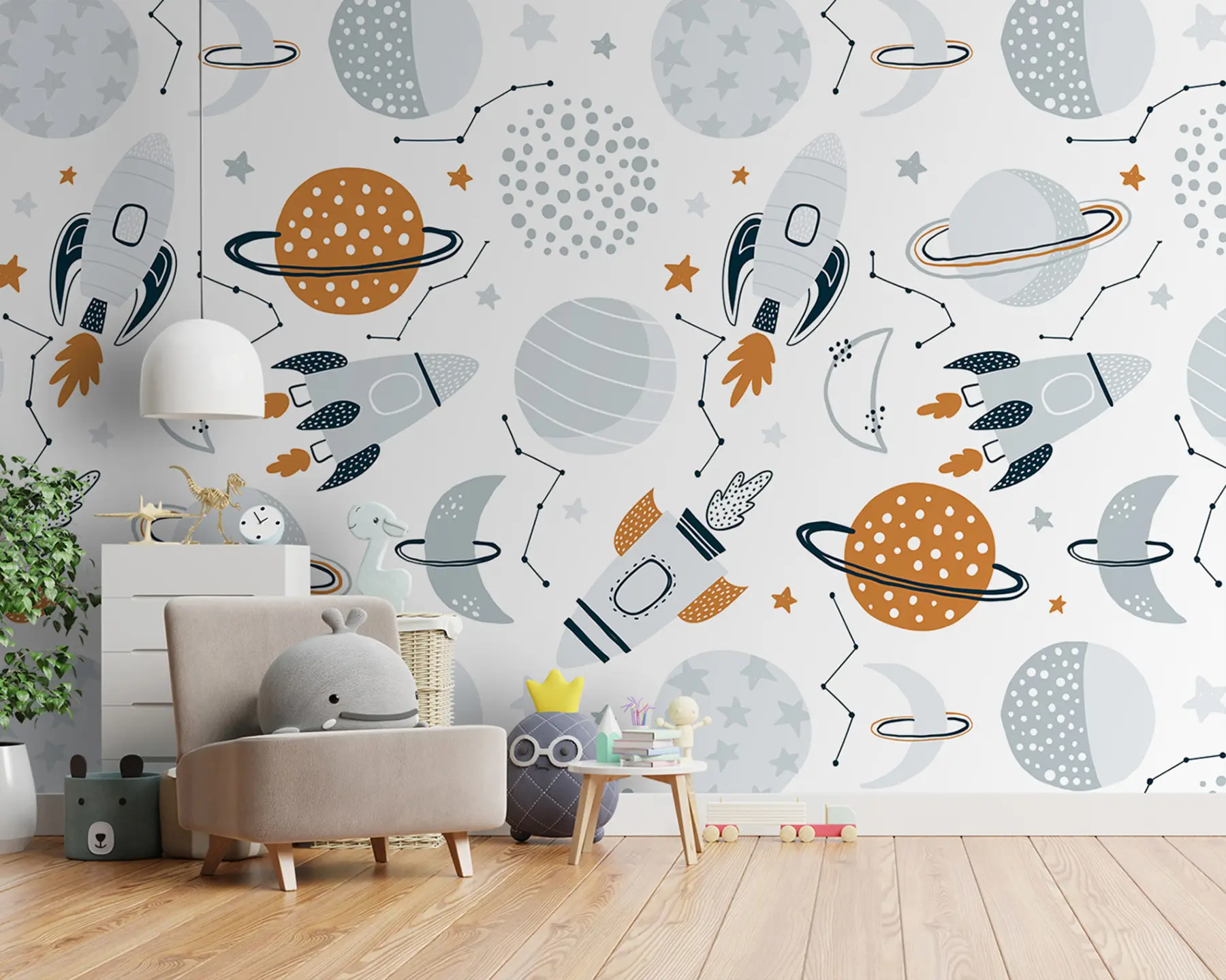 fototapet Spațiu cu planete, stele, constelații, rachete, nave spațiale u96582