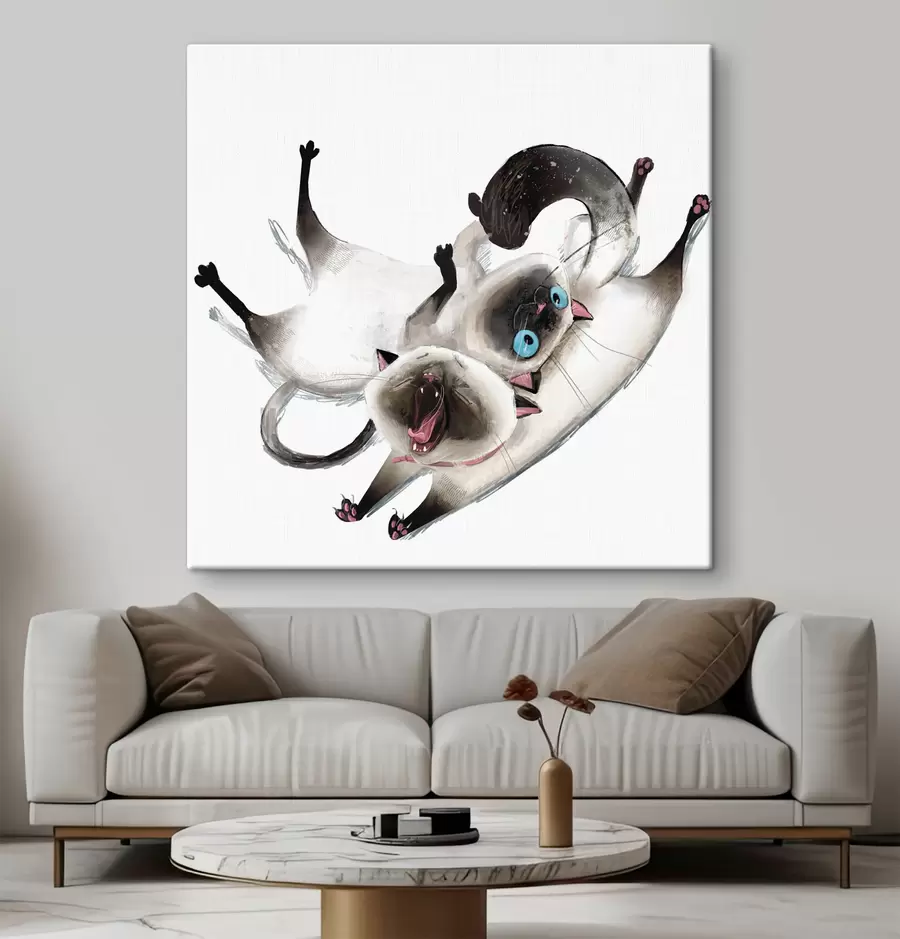 Tablouri Pisici jucăușe care se bucură de timpul petrecut împreună s34990