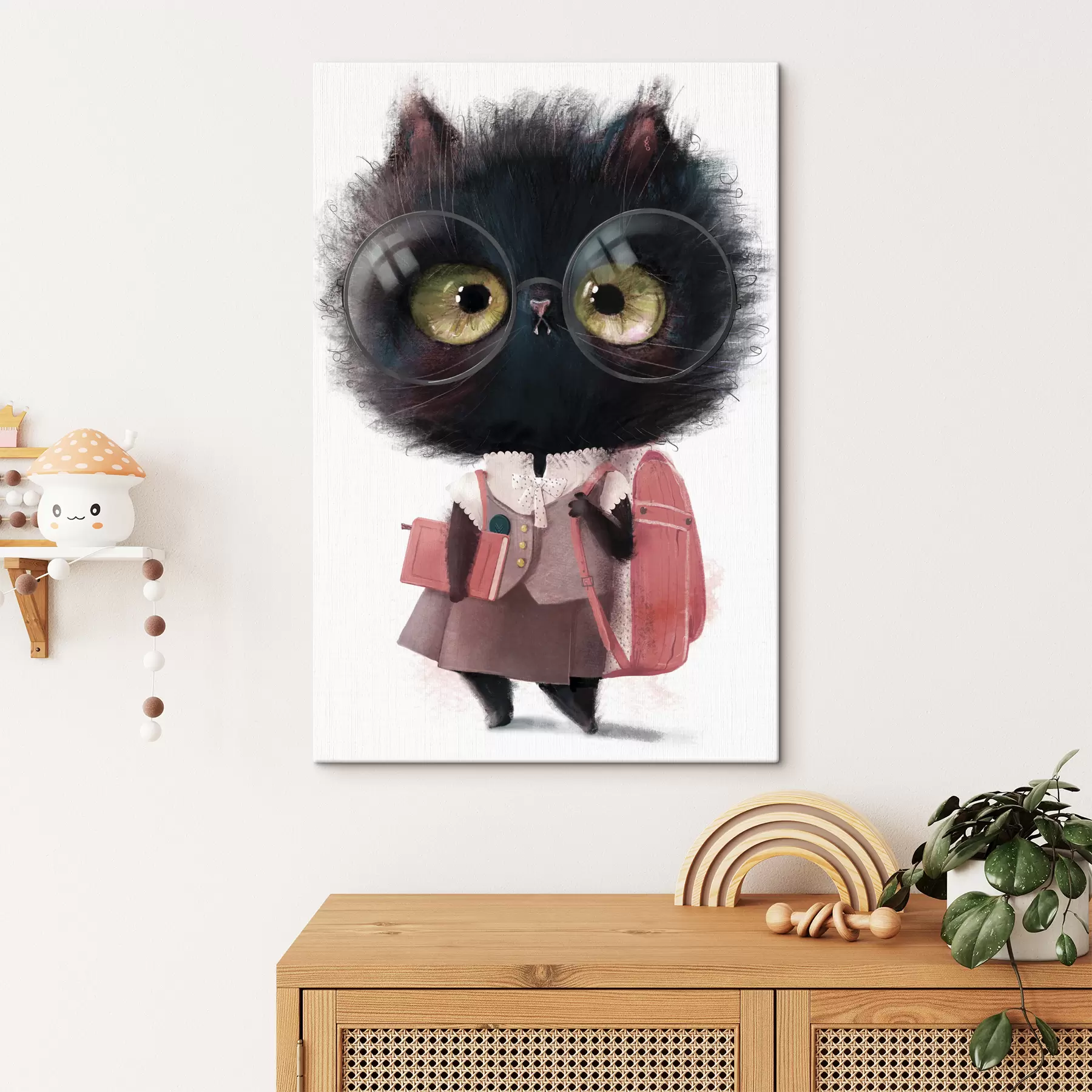 fototapet Pisicuță inteligentă pregătită pentru școală s34994