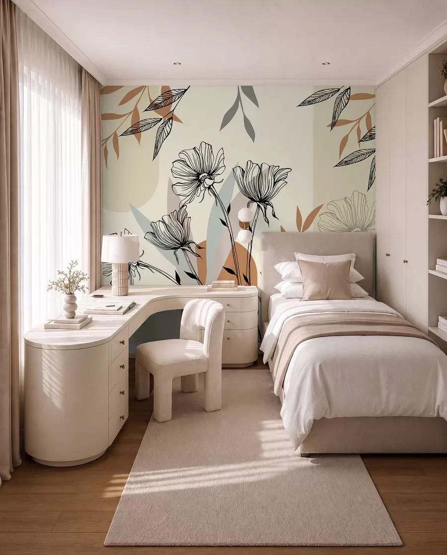 fototapet Trellises populare în stil boho cu flori u97028