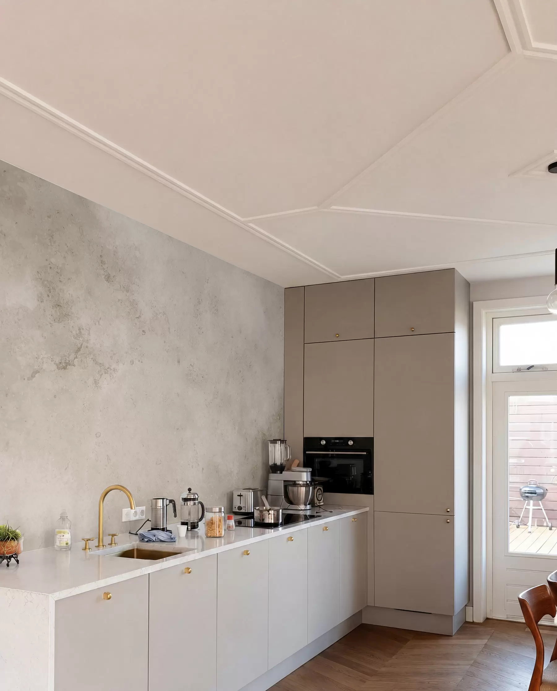 fototapet Perete din beton bej u97236