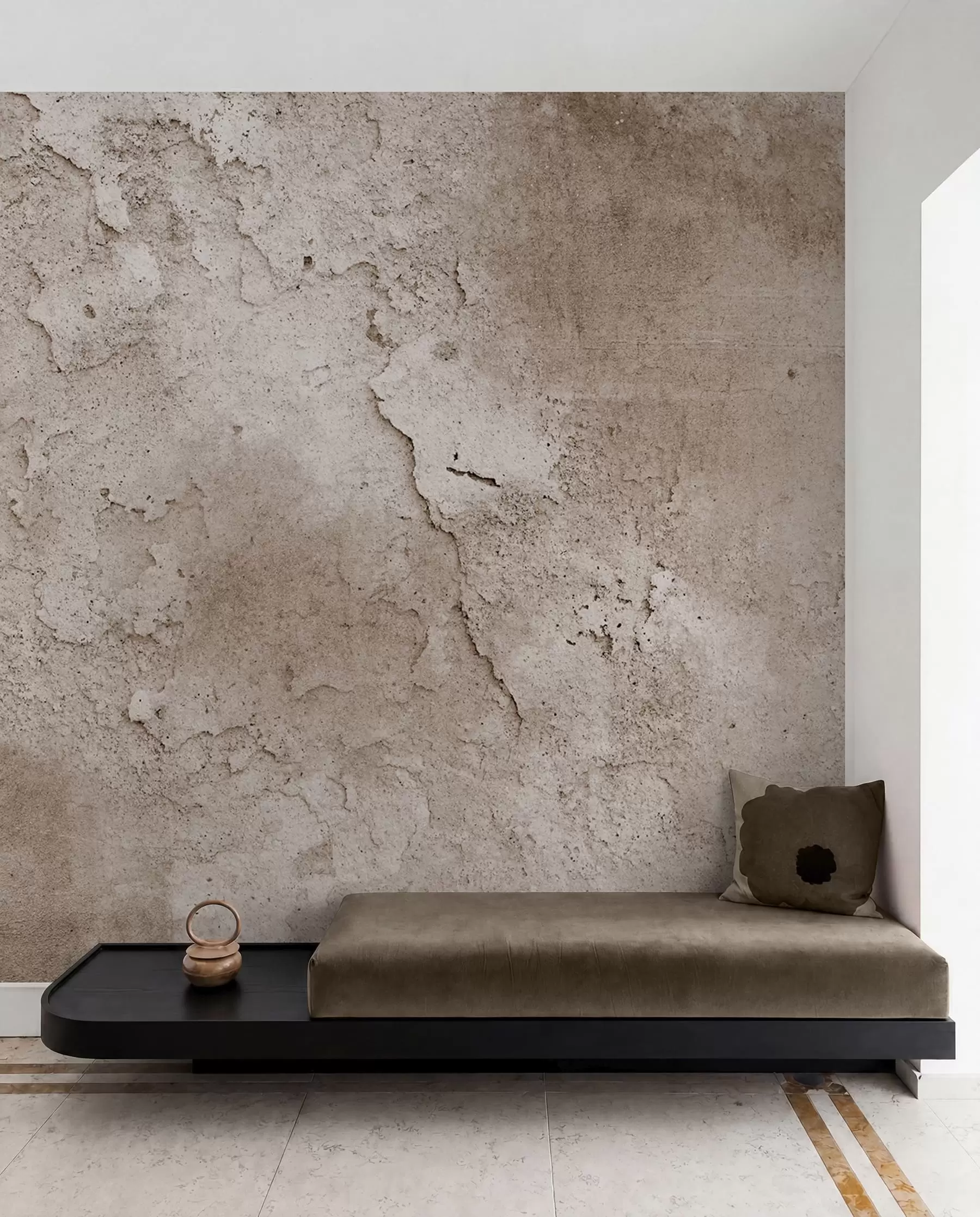 fototapet Perete din beton maro cu margini aspre u97237