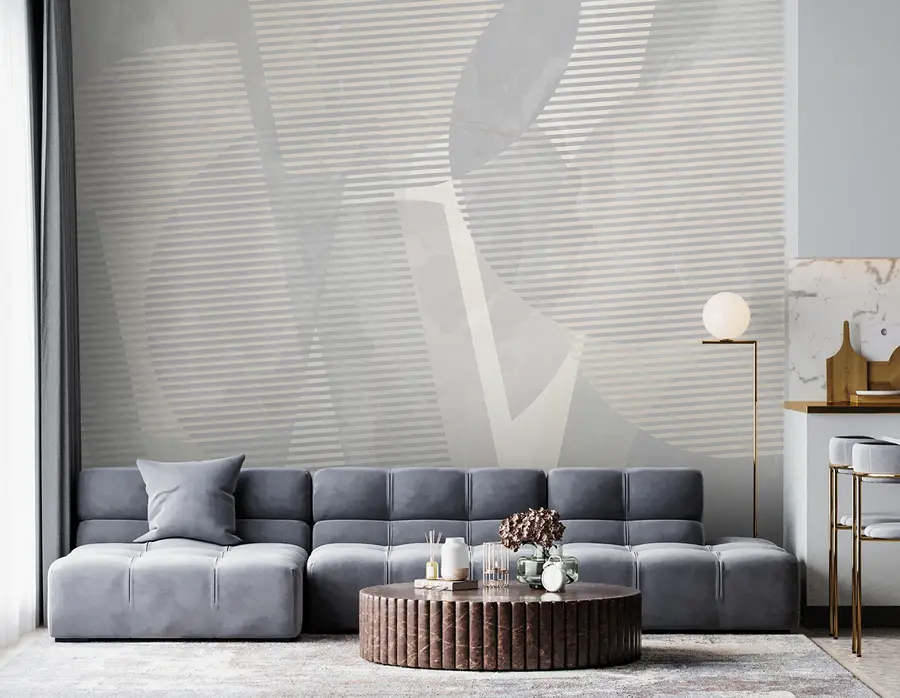 fototapet Abstracție geometrică pe un fundal de marmură în culori pastelate u95373