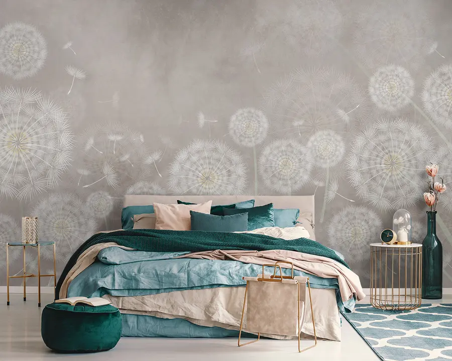fototapet Dandelions pe fundal texturat u95374
