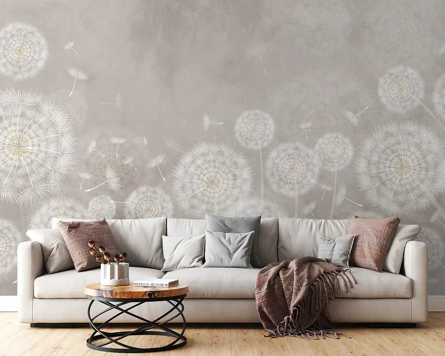 fototapet Dandelions pe fundal texturat u95374