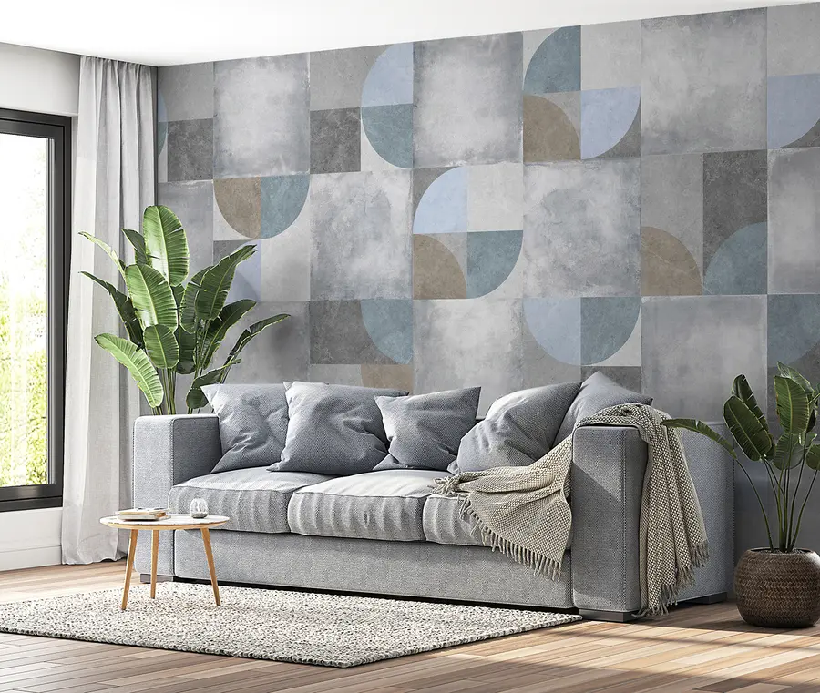fototapet Model geometric abstract cu fundal textura de ciment u97268