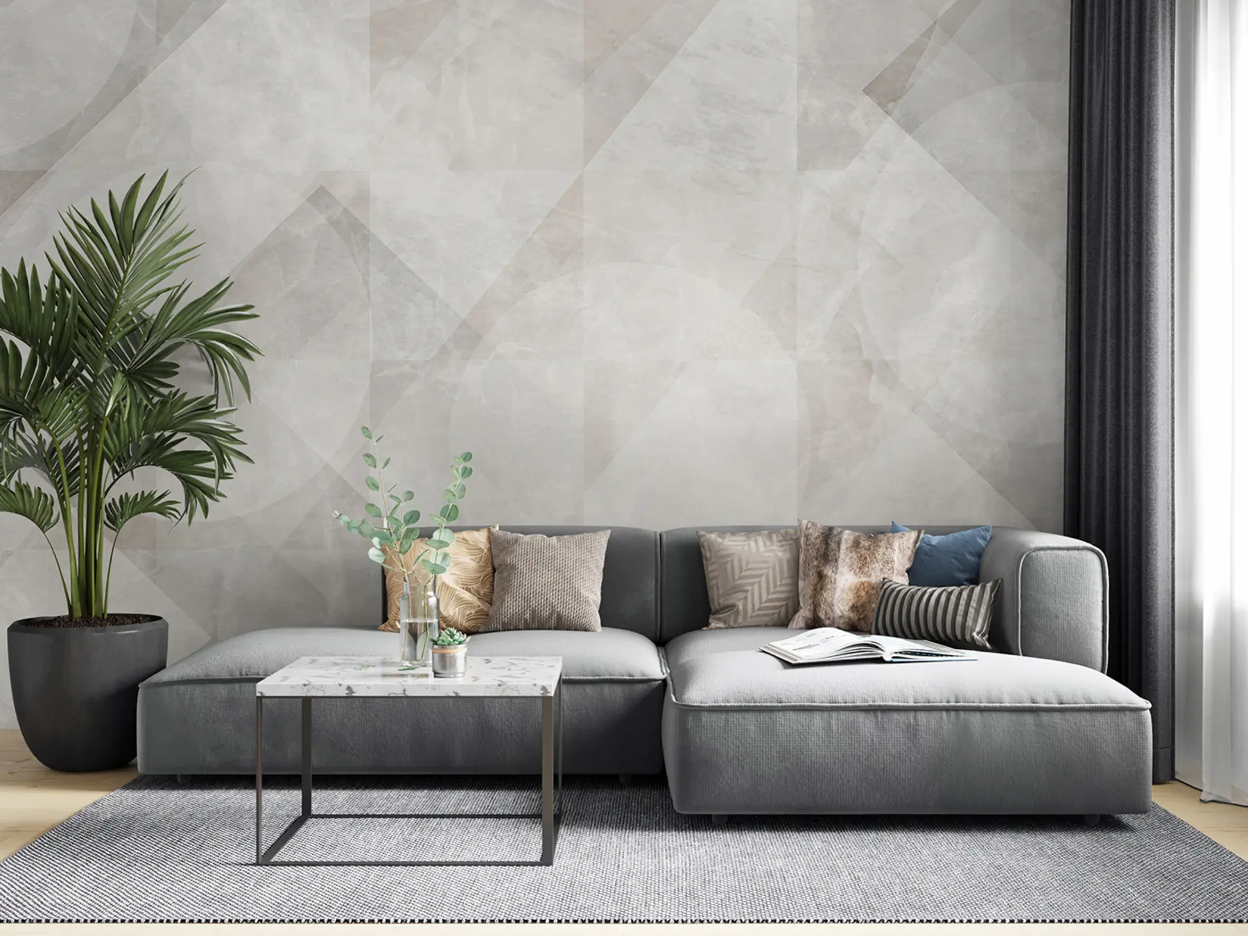 fototapet Abstracție geometrică pe un fundal de marmură în culori pastelate u97269