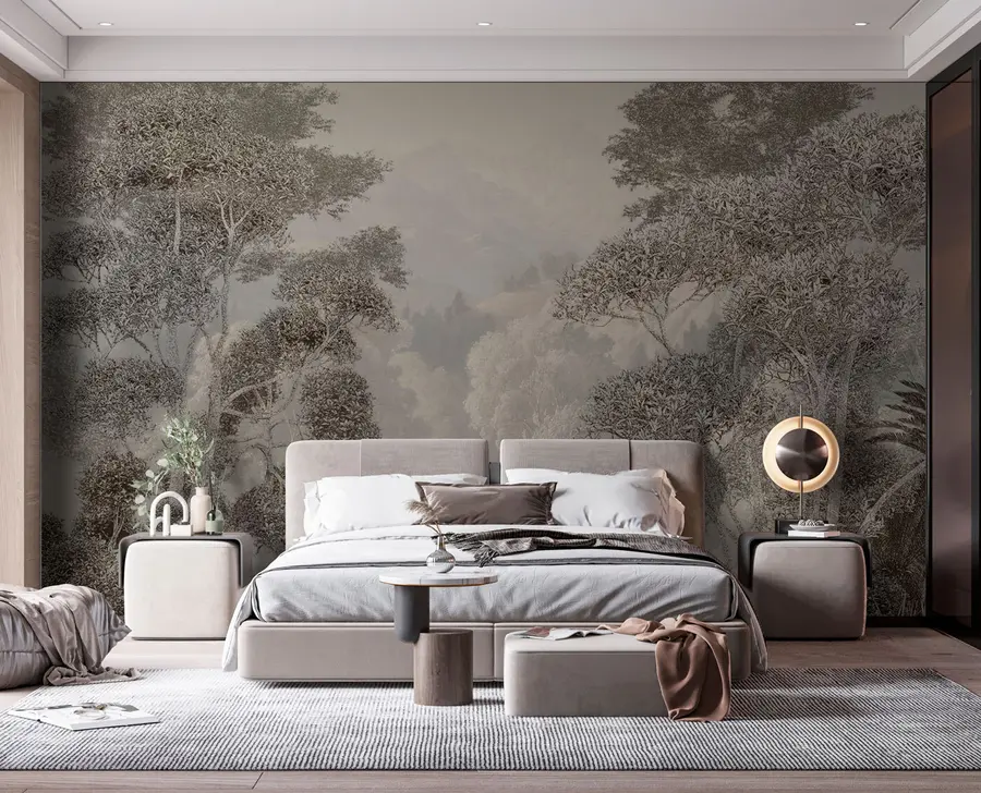 fototapet Pădure tropicală în tonuri de gri u97396