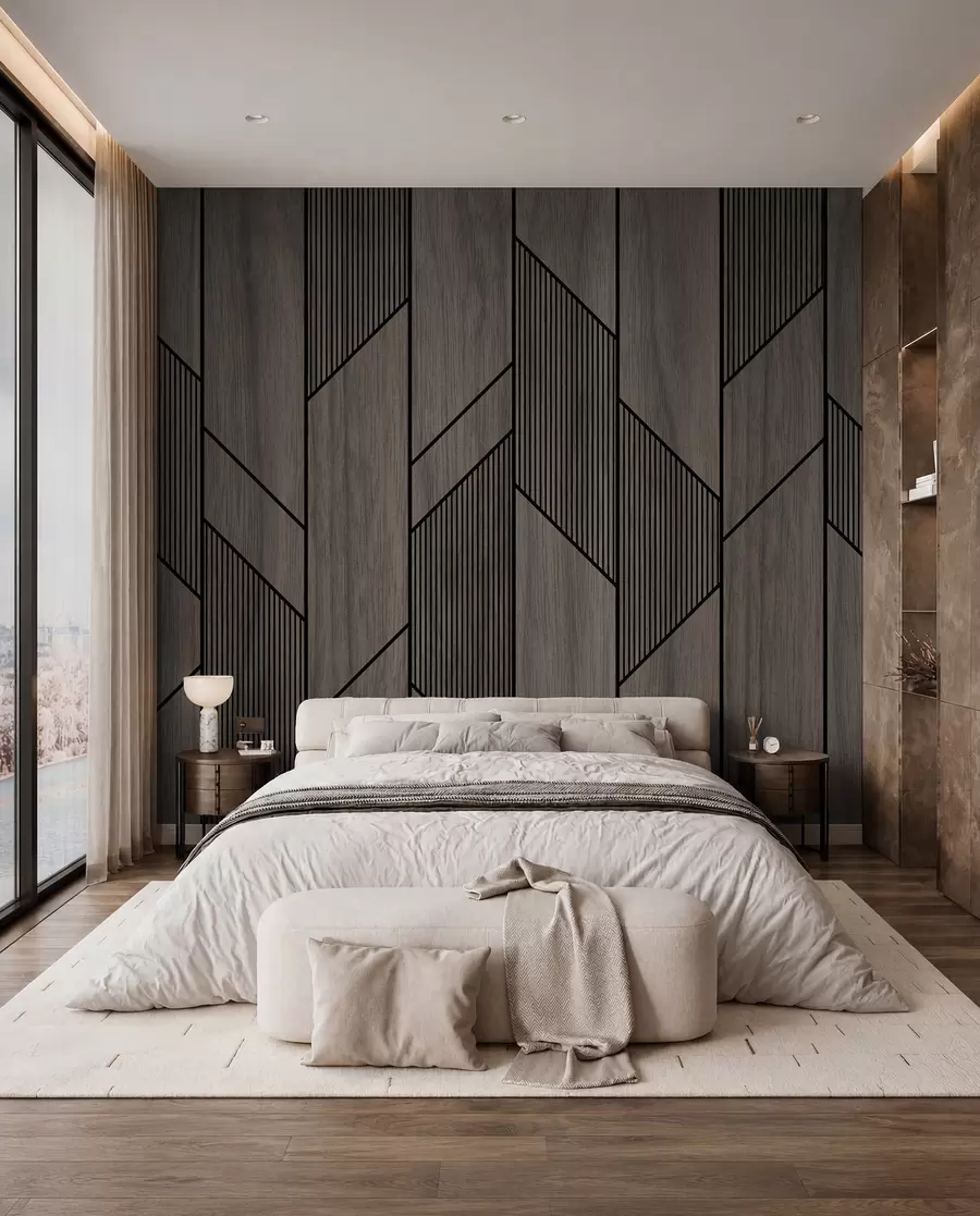 fototapet Panouri geometrice cu textură de lemn u97427