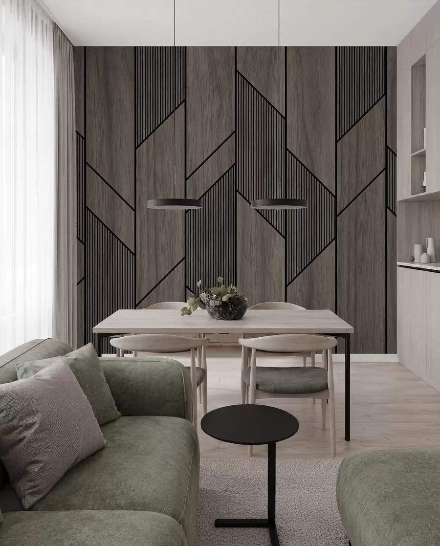 fototapet Panouri geometrice cu textură de lemn u97427