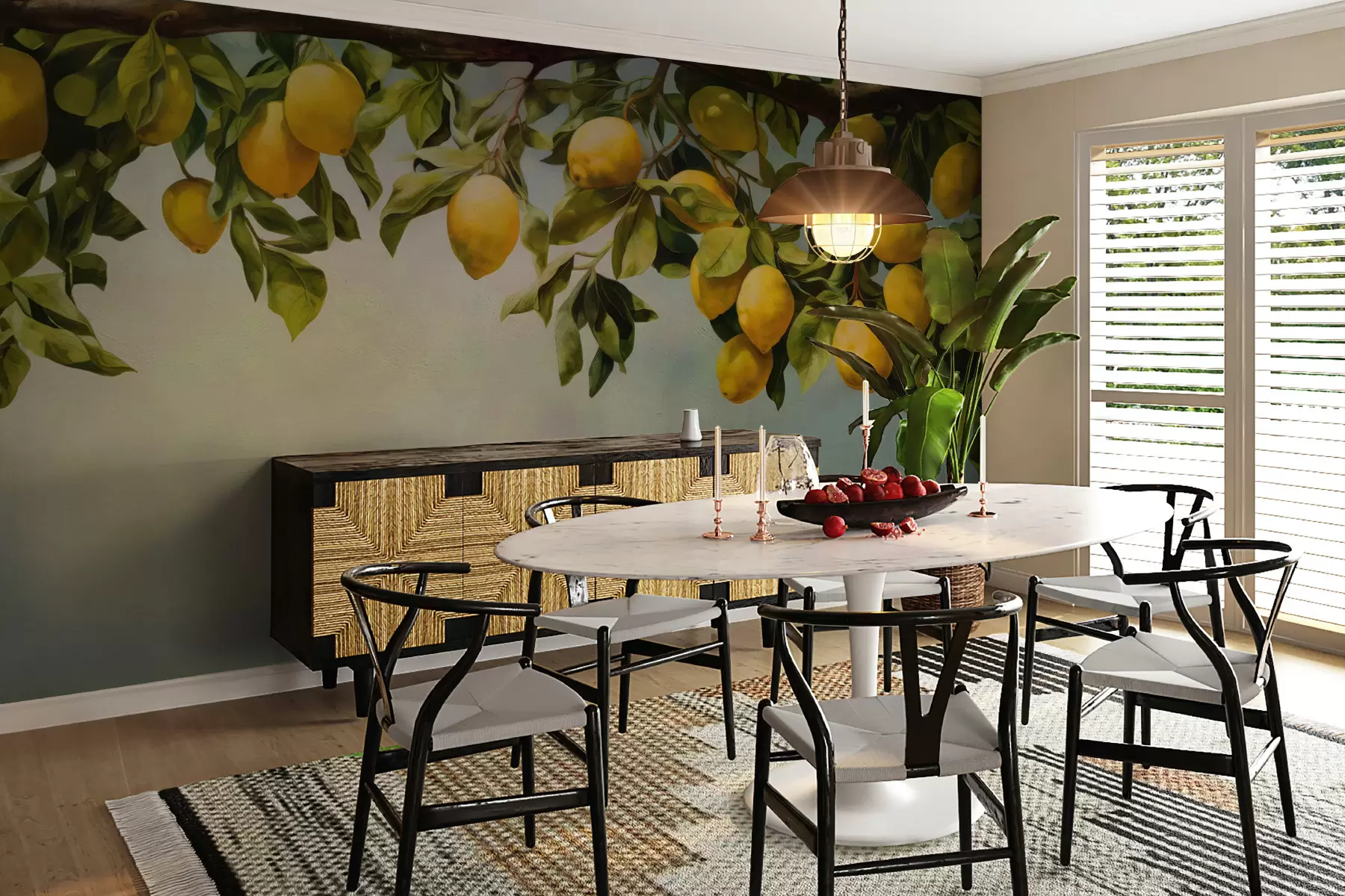 fototapet Ramuri de lămâie de epocă u97600