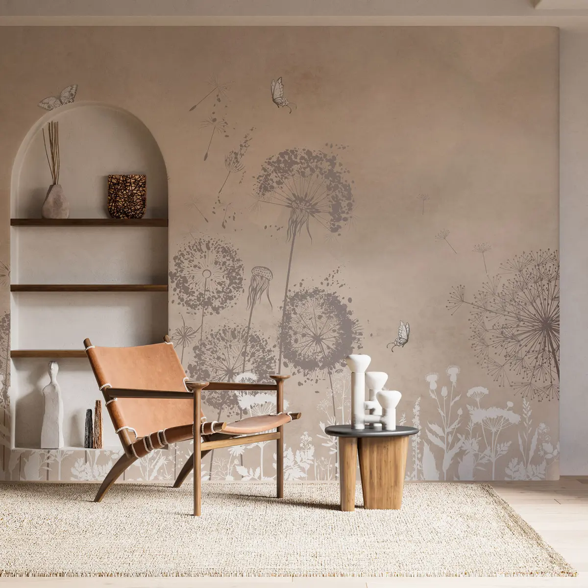 fototapet Acuarelă păpădie flori model elegant u97333