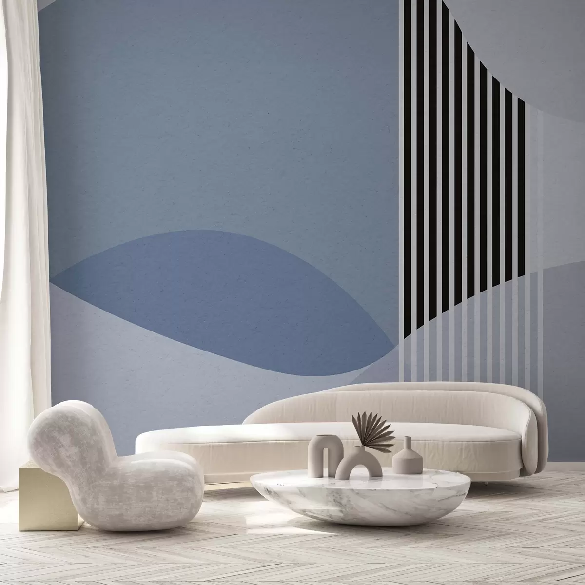 fototapet Abstract stil retro în albastru u74075v1